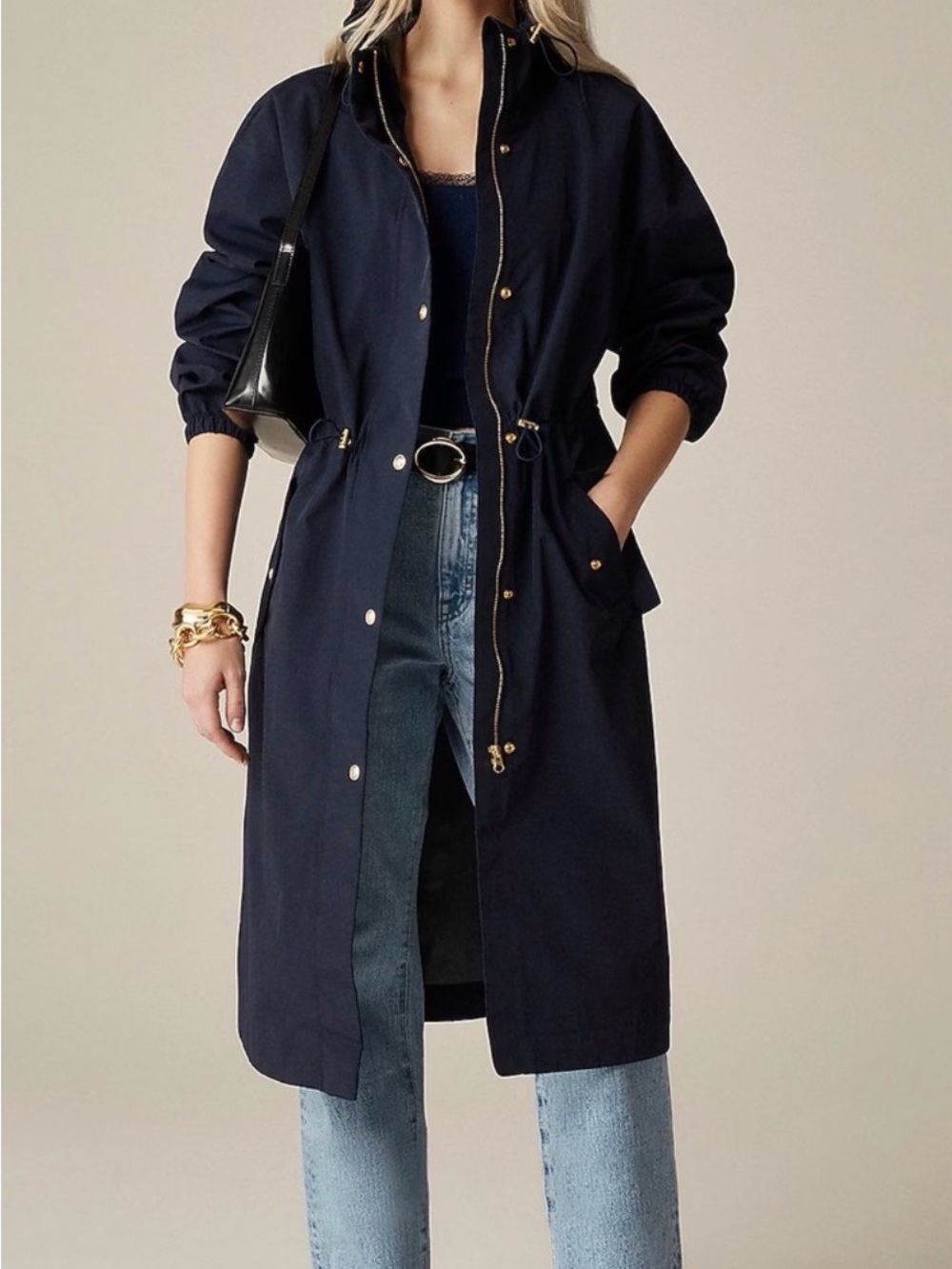 J.Crew Women’s Navy Perfect Raincoat Trench